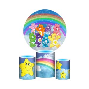 Trio Capa Cilindro + Painel Redondo 3D Ursinhos Carinhosos 1,50m Veste Fácil