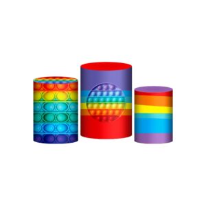 Trio Capa Cilindro Pop It Fidget Toys 3d Em Tecido Com Elástico
