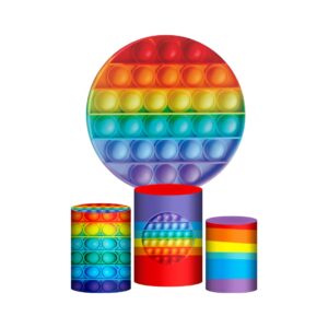 Trio Capa Cilindro + Painel Redondo 3D Pop It Fidget Toys 1,50m Veste Fácil