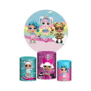Trio Capa Cilindro + Painel Redondo 3D Boneca Lol 1,50m Veste Fácil Outlet