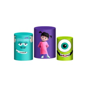 Trio Capa Cilindro Monstros Sa 3d Em Tecido Com Elástico