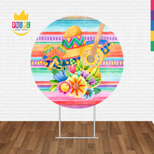 Painel Redondo 3D Mexicano Tecido Sublimado - Image 2