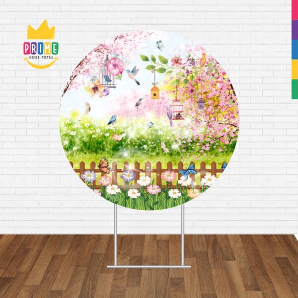 Painel Redondo 3D Pássaros Cute Tecido Sublimado - Image 2