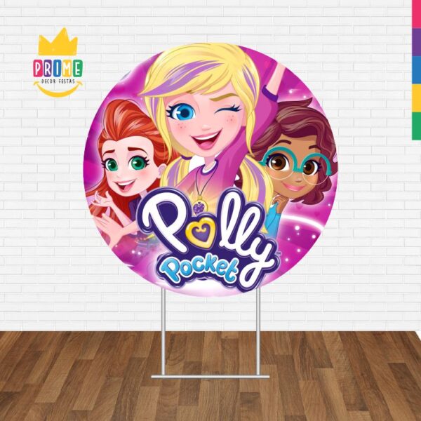 Painel Redondo 3D Polly Pocket Tecido Sublimado - Image 2