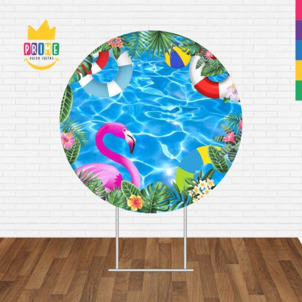 Painel Redondo 3D Pool Party Tecido Sublimado - Image 2