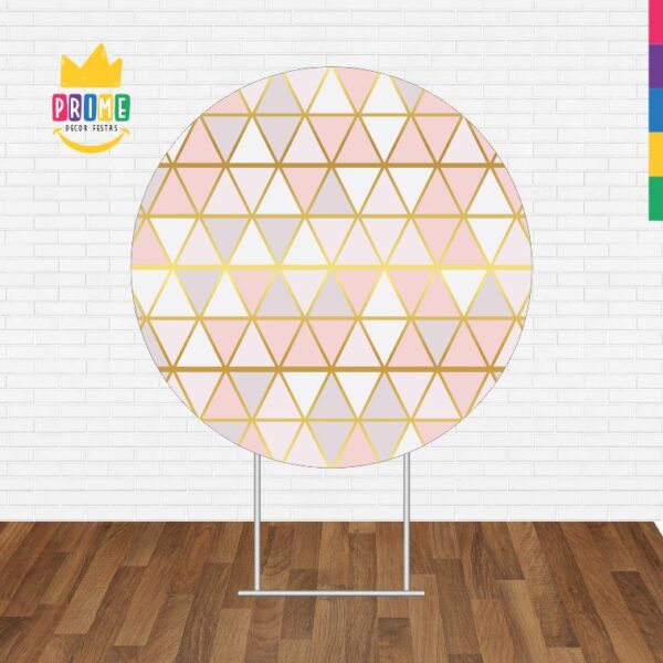 Painel Redondo 3D Rose Golde Tecido Sublimado - Image 2