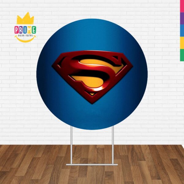 Painel Redondo 3D Super Homem Tecido Sublimado - Image 2
