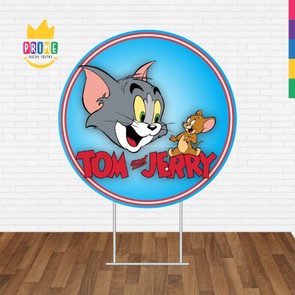 Painel Redondo 3D Tom e Jerry Tecido Sublimado - Image 2