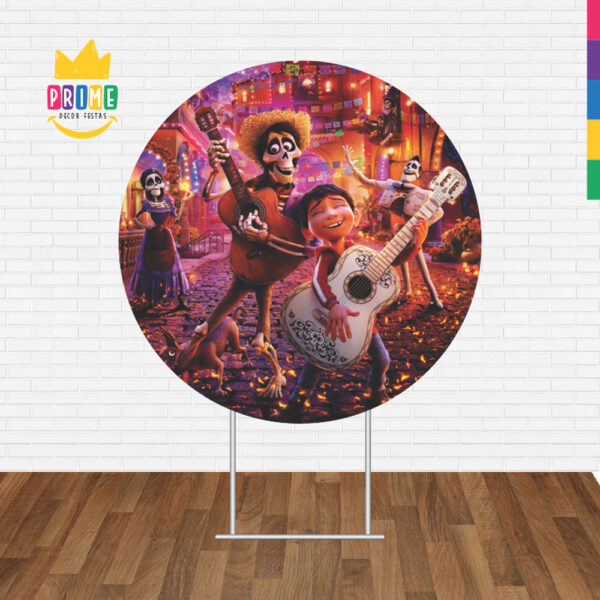 Painel Redondo 3D Viva a Vida é Uma Festa Tecido Sublimado - Image 2