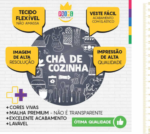 Painel Redondo 3D Chá de Cozinha Tecido Sublimado - Image 3