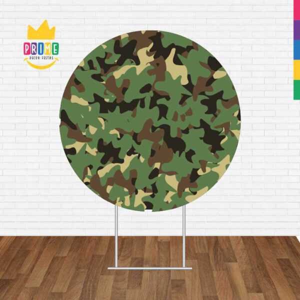 Painel Redondo 3D Camuflagem Tecido Sublimado - Image 2