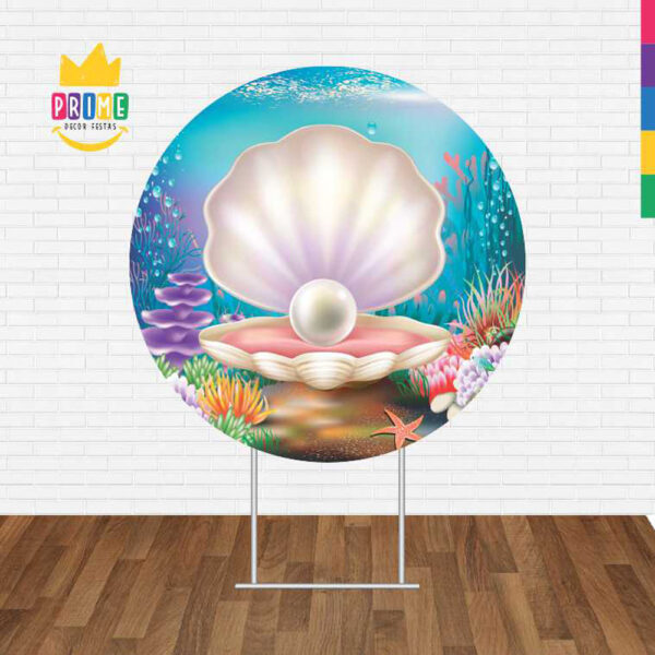 Painel Redondo 3D Concha Tecido Sublimado - Image 2