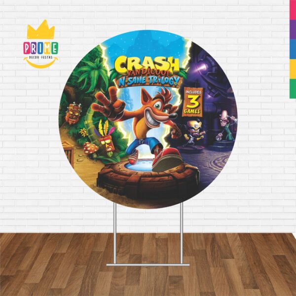 Painel Redondo 3D Crash Bandicoot Tecido Sublimado - Image 2