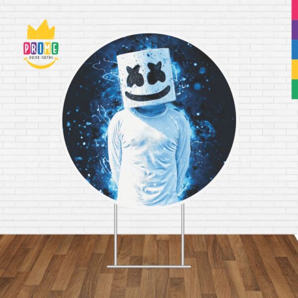 Painel Redondo 3D Dj Marshmallow Tecido Sublimado - Image 2