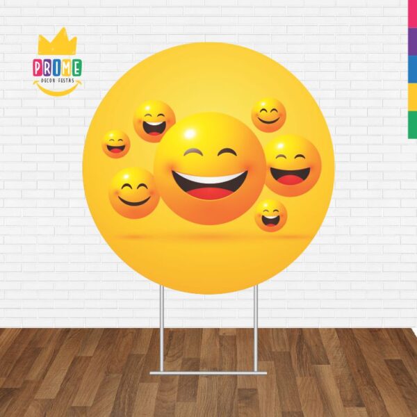 Painel Redondo 3D Emoji Tecido Sublimado - Image 2