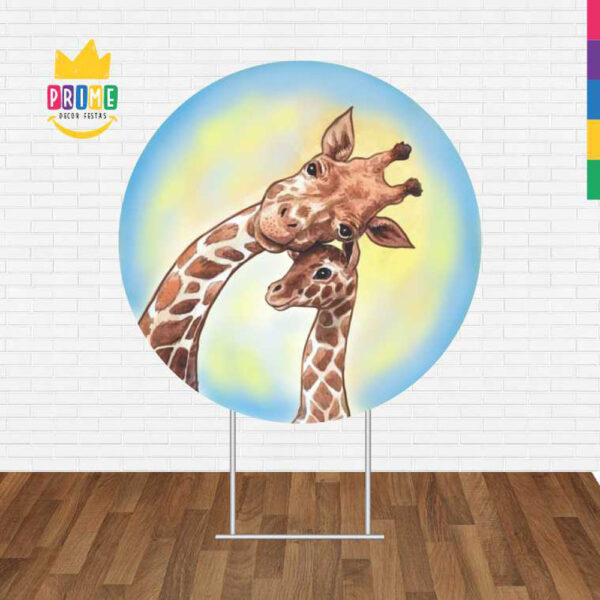 Painel Redondo 3D Girafa Tecido Sublimado - Image 2