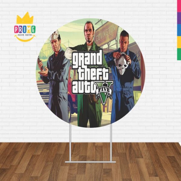 Painel Redondo 3D Gta Tecido Sublimado - Image 2