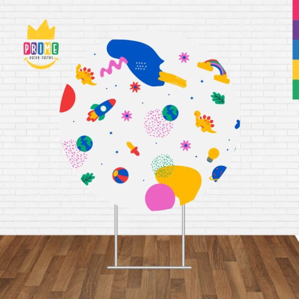 Painel Redondo 3D Infantil Tecido Sublimado - Image 2
