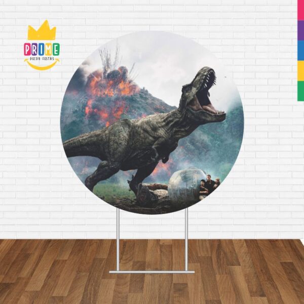 Painel Redondo 3D Jurassic Word Tecido Sublimado - Image 2