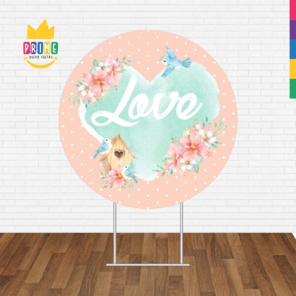 Painel Redondo 3D Love Tecido Sublimado - Image 2