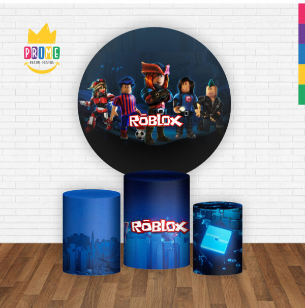 Trio Capa Cilindro + Painel Redondo 3D Roblox Menino 1,50m Veste Fácil - Image 2