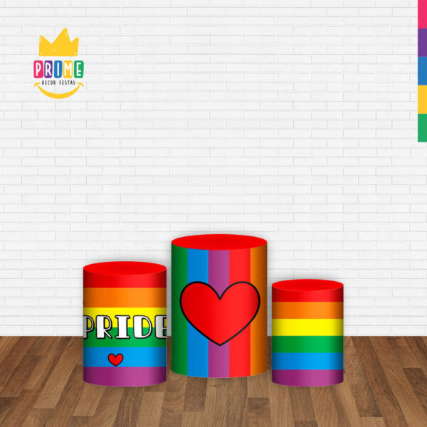 Trio Capa Cilindro Lgbt 3d Em Tecido Com Elástico - Image 2