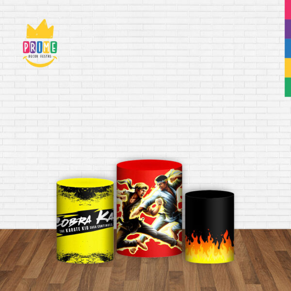 Trio Capa Cilindro Cobra Kai 3d Em Tecido Com Elástico - Image 2