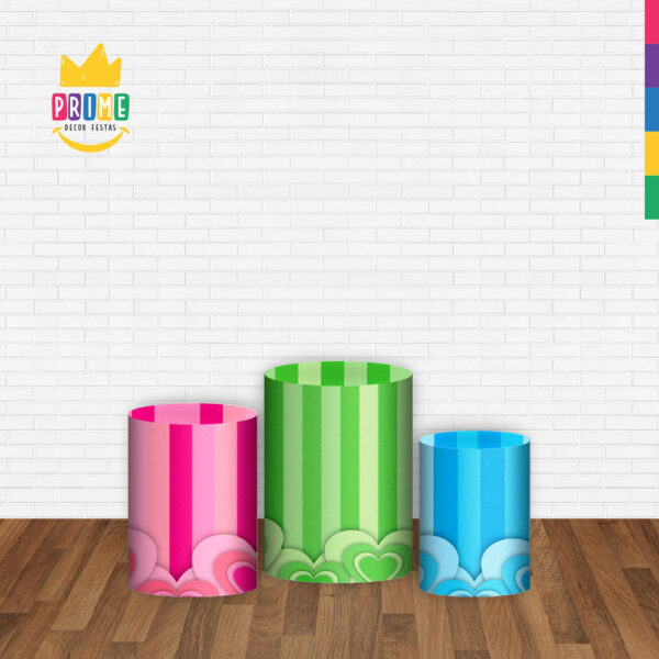 Trio Capa Cilindro Meninas Super Poderosas 3d Em Tecido Com Elástico - Image 2