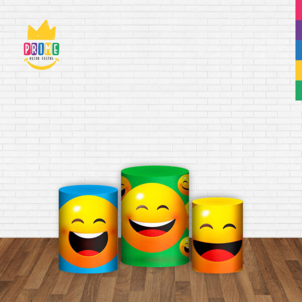Trio Capa Cilindro Emojis 3d Em Tecido Com Elástico - Image 2