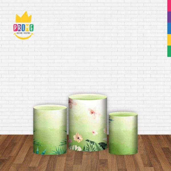 Trio Capa Cilindro Bosque 3d Em Tecido Com Elástico - Image 2