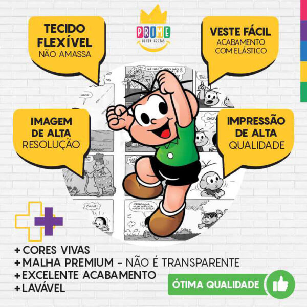 Painel Redondo 3D Cebolinha Tecido Sublimado - Image 3