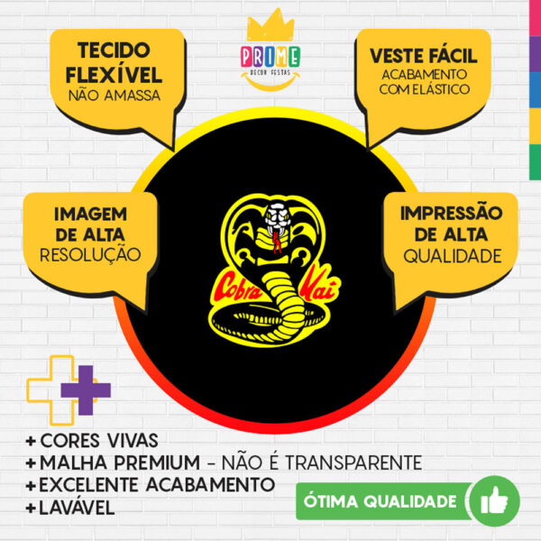Painel Redondo 3D Cobra Kai Tecido Sublimado - Image 3