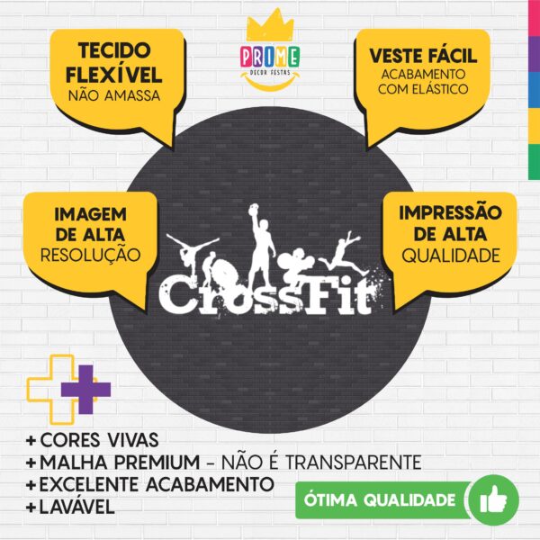 Painel Redondo 3D Crossfit Tecido Sublimado - Image 3