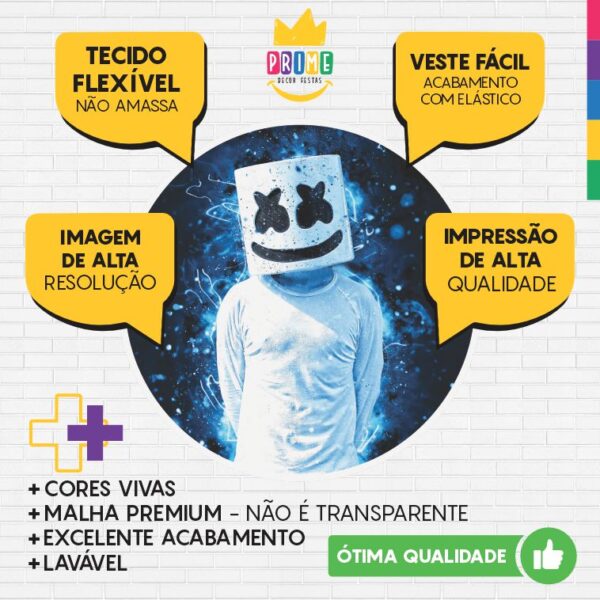 Painel Redondo 3D Dj Marshmallow Tecido Sublimado - Image 3