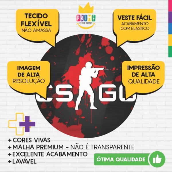 Painel Redondo 3D Cs Go Tecido Sublimado - Image 3