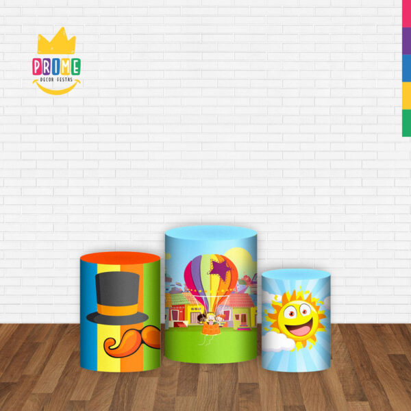 Trio Capa Cilindro Mundo Bita 3d Em Tecido Com Elástico - Image 2