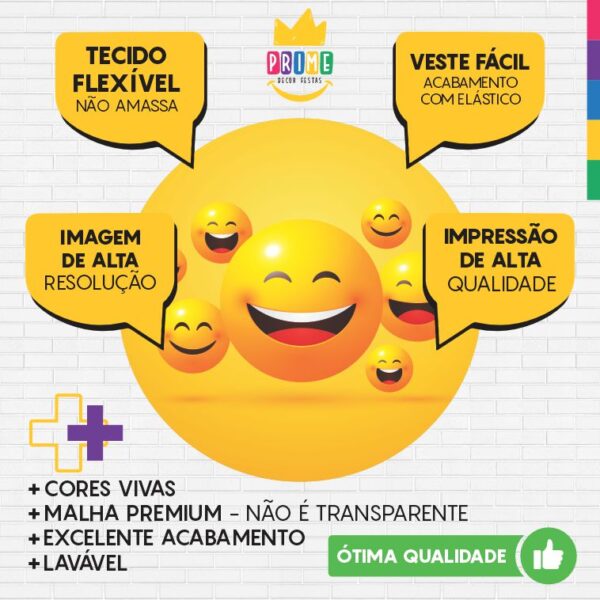 Painel Redondo 3D Emoji Tecido Sublimado - Image 3
