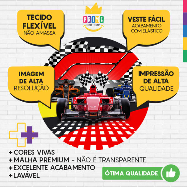 Painel Redondo 3D Formula 1 Tecido Sublimado - Image 3