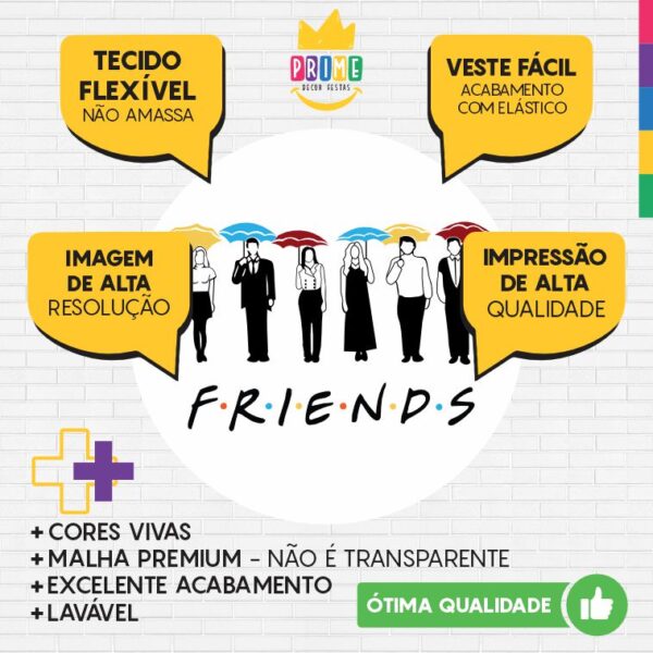 Painel Redondo 3D Friends Tecido Sublimado - Image 3
