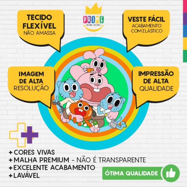 Painel Redondo 3D Gumball Tecido Sublimado - Image 3