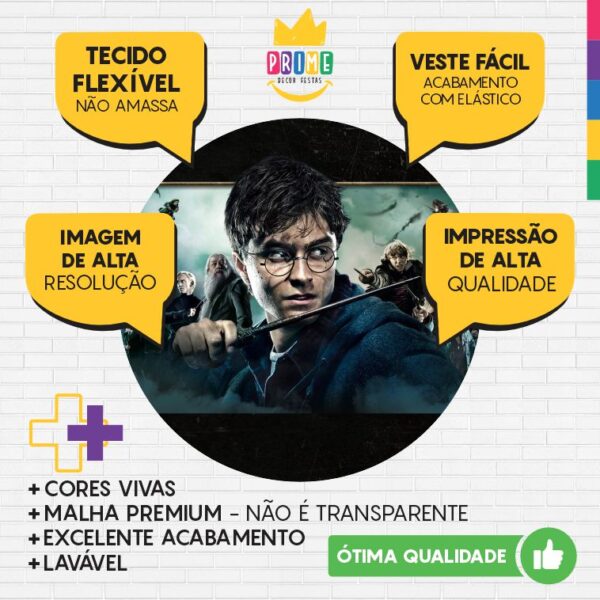 Painel Redondo 3D Harry Potter Tecido Sublimado - Image 3