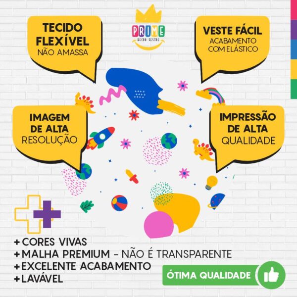 Painel Redondo 3D Infantil Tecido Sublimado - Image 3