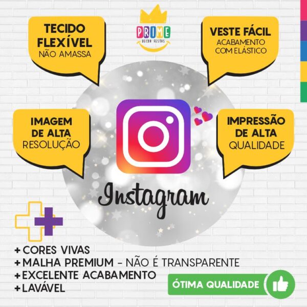 Painel Redondo 3D Instagram Tecido Sublimado - Image 3