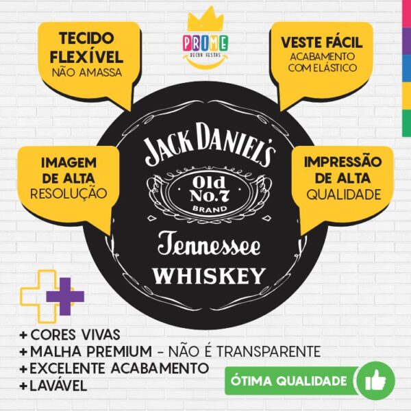 Painel Redondo 3D Jack Daniels Tecido Sublimado - Image 3