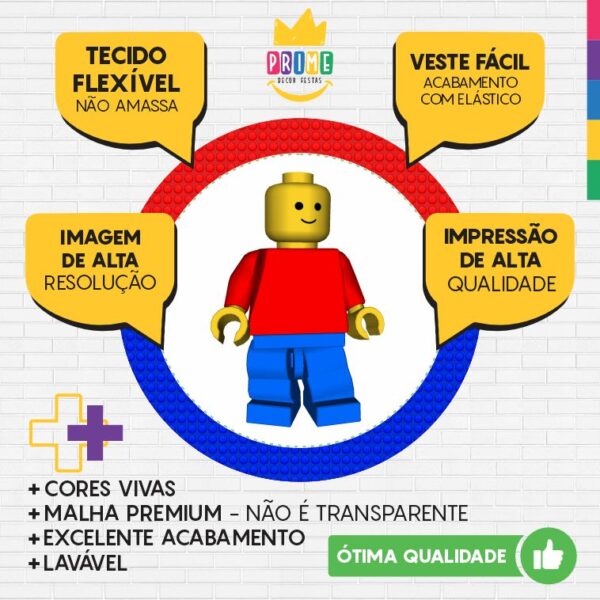 Painel Redondo 3D Lego Tecido Sublimado - Image 3