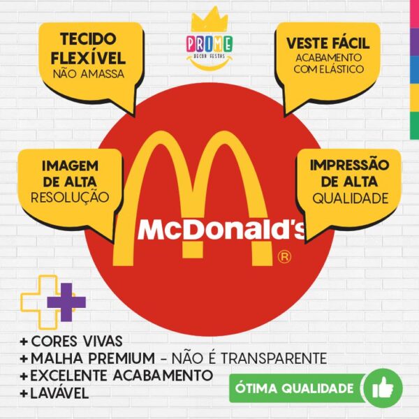 Painel Redondo 3D Mc Donalds Tecido Sublimado - Image 3