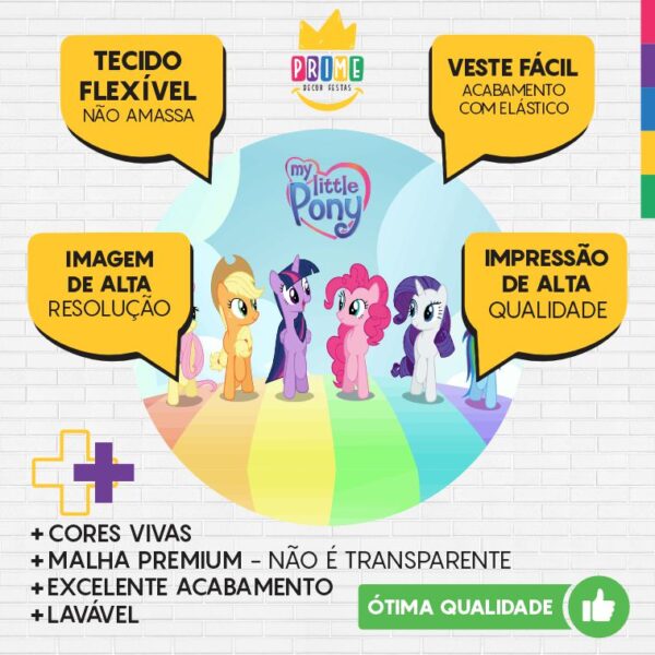 Painel Redondo 3D My Little Pony Tecido Sublimado - Image 3