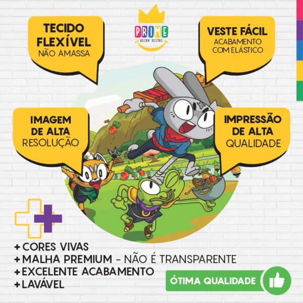 Painel Redondo 3D Ninjin Tecido Sublimado - Image 3