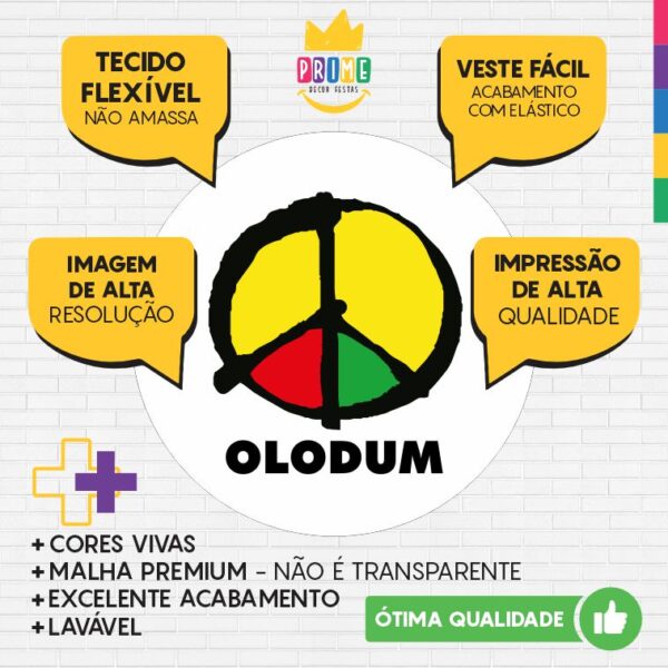 Painel Redondo 3D Olodum Tecido Sublimado - Image 3