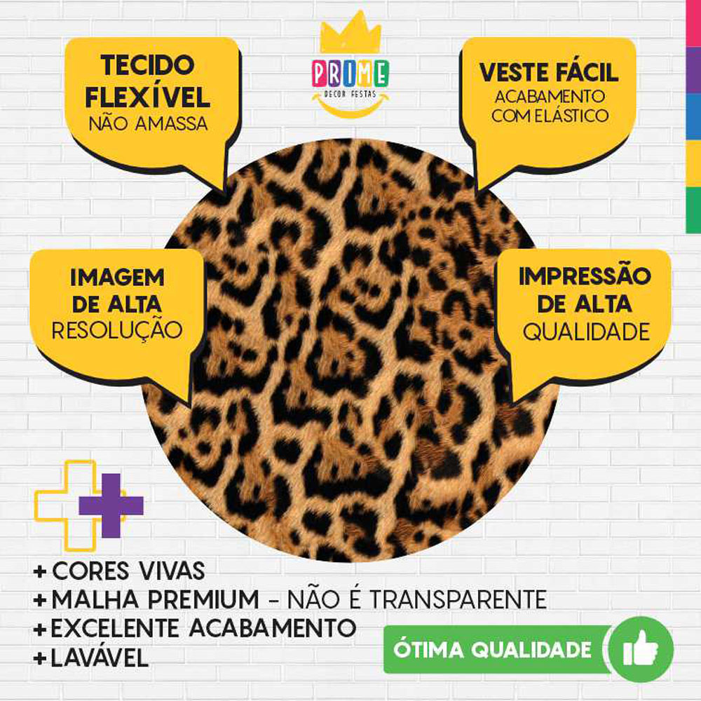 Painel Redondo 3D Oncinha Tecido Sublimado - Imagem 3